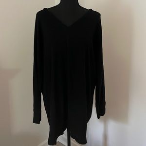 Black V-Neck Sweater Top